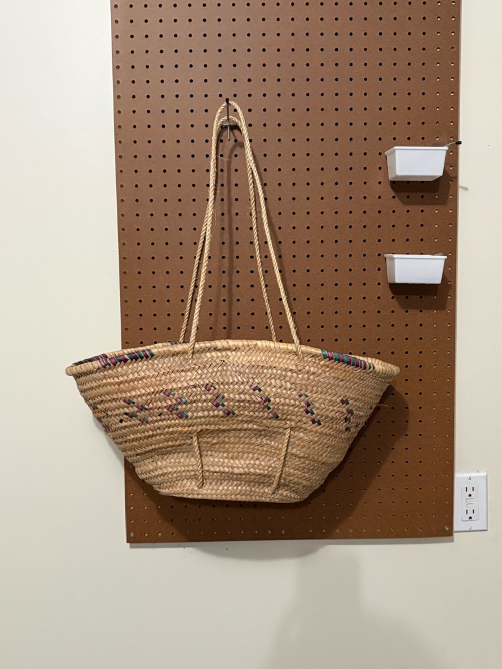 LARGE NATURAL PALM BASKET BAG